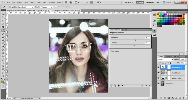 Adjust brightness and contrast