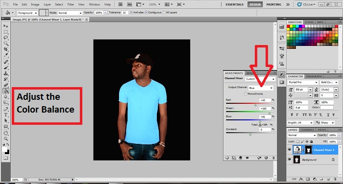 Change the color of clothes using Photoshop