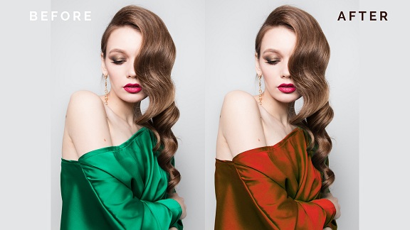 Before vs after of color correction