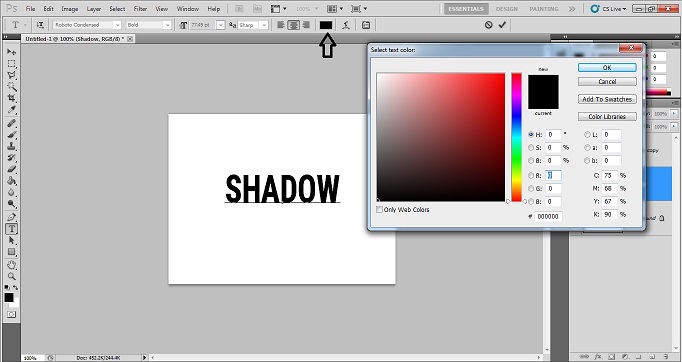 Text color change Photoshop