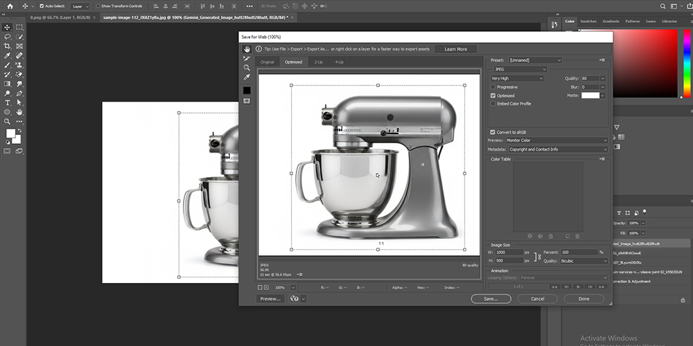Cropping, Resizing & Optimization