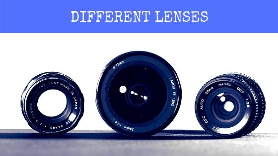 Different lenses for wedding image click