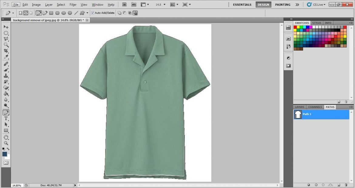 Path layer for removing background