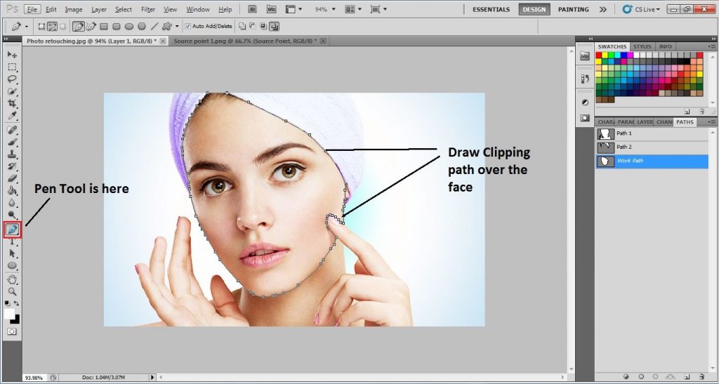 Draw clipping path using Pen Tool