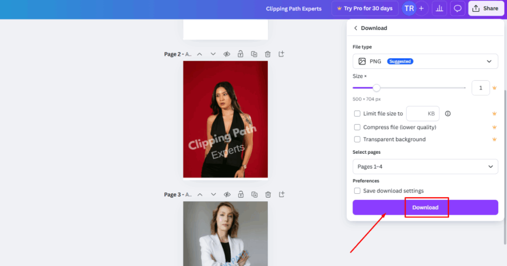 How to Export Watermarked Images