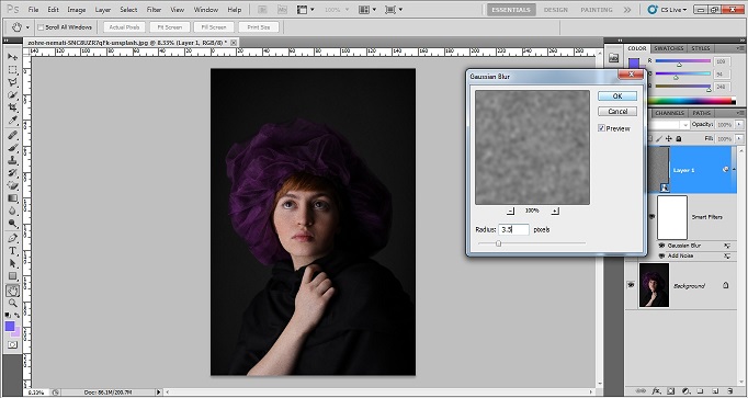 How to add grainy effect in photoshop CS5