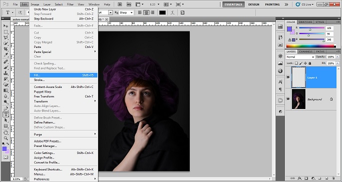 How to add grainy effect using photoshop