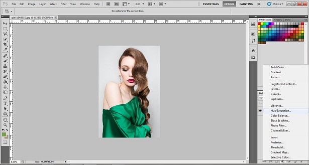 Hue and saturation layer
