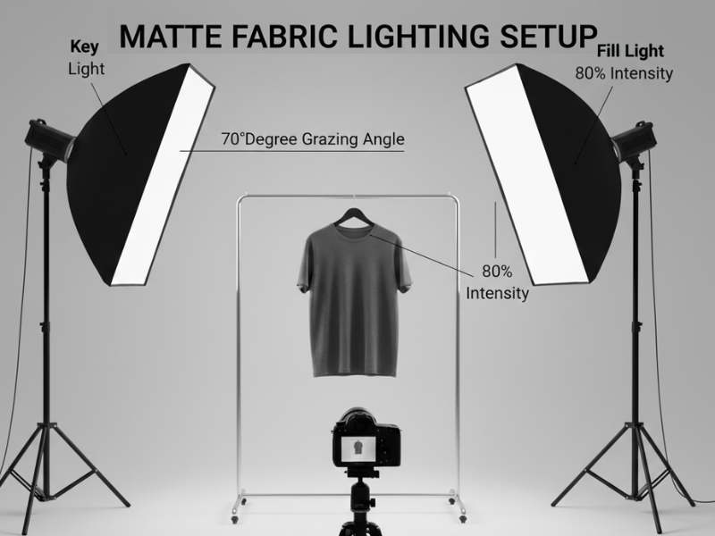 Matte and Absorbent Surfaces lighting setup for ecommerce product photography