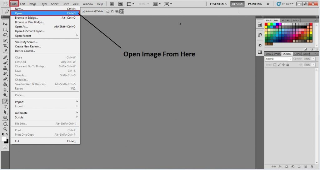 Open the Image