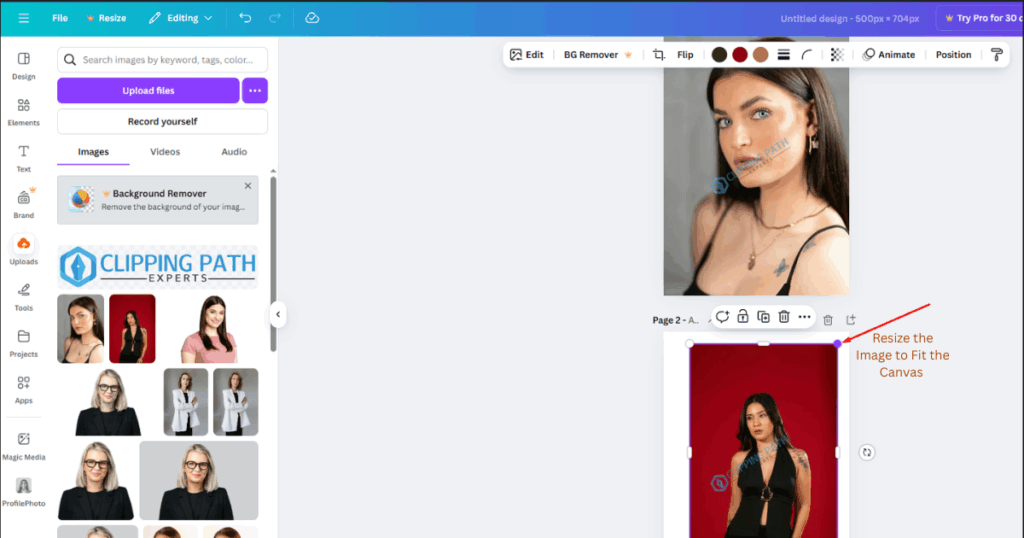 Resize the Image on Each Page