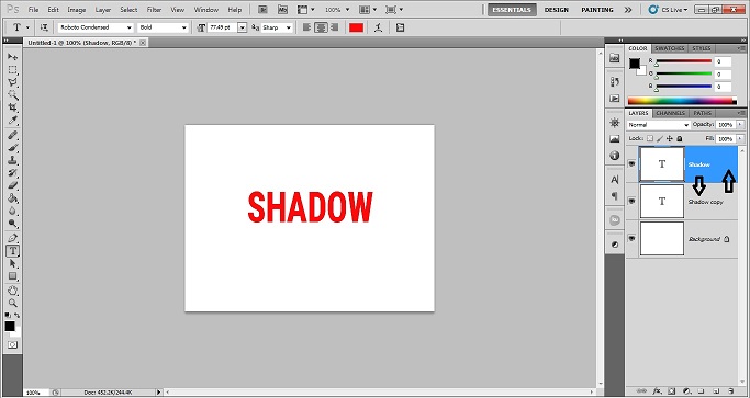 Text layer Photoshop