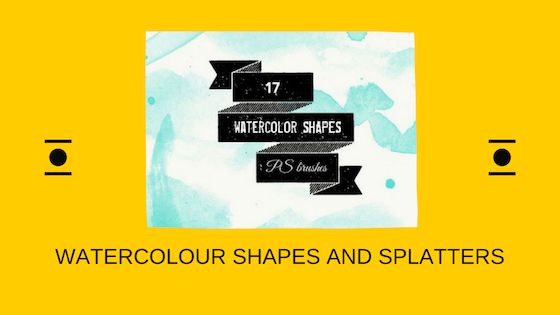 Watercolour shapes and splatters