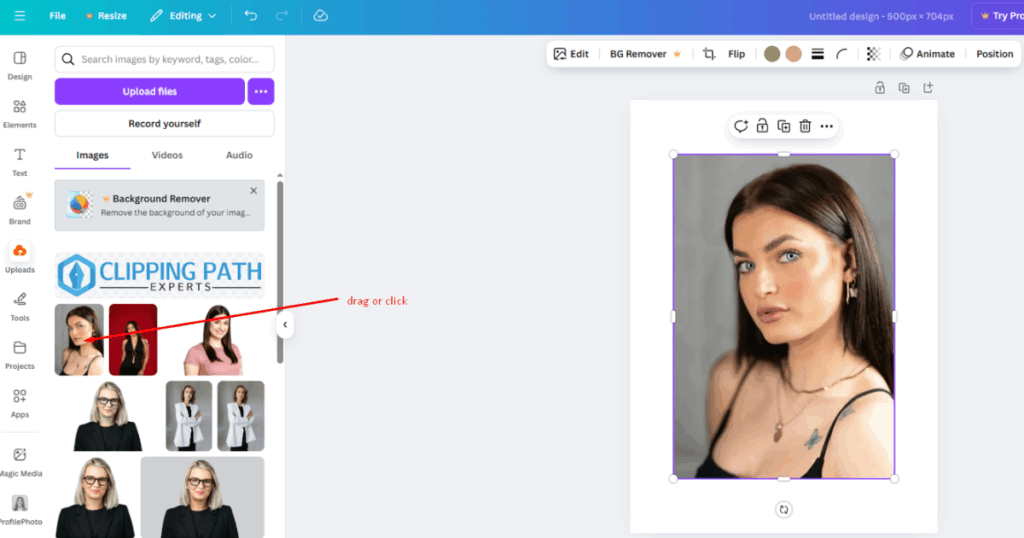 how to Add an Image to the Canvas in canva