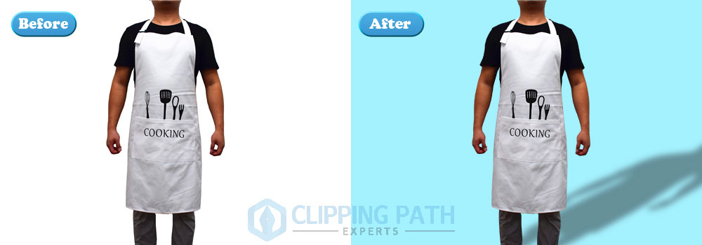 simple kitchen apron clipping path service